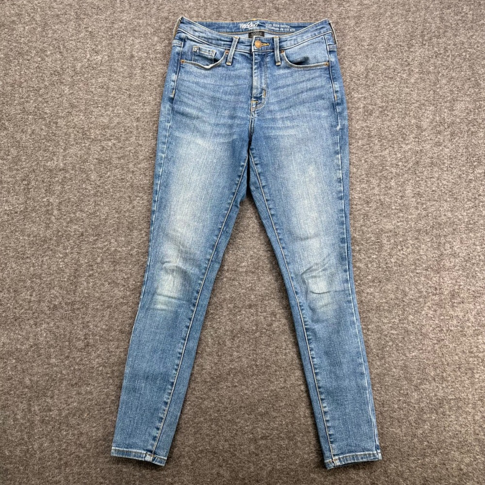 Mossimo Denim Womens High Rise Skinny Jeans Medium Wash Power Stretch Size 4/27S